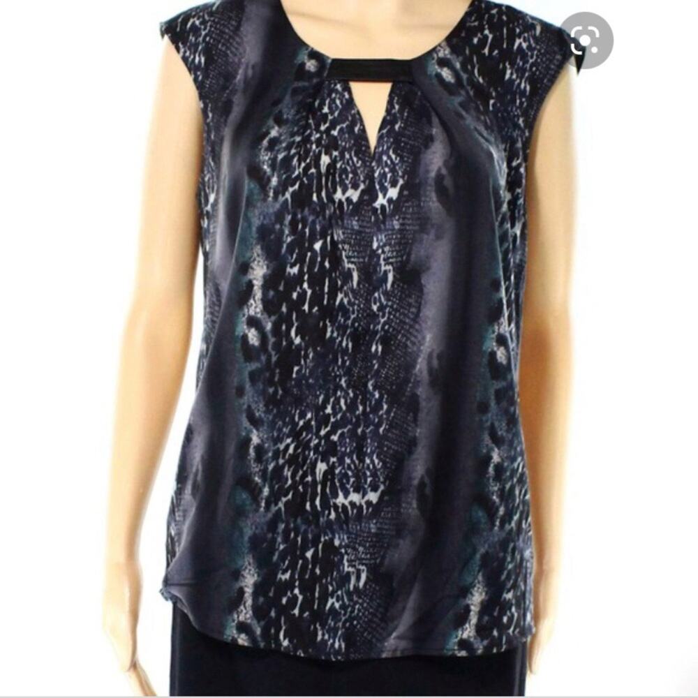 Trouve Sleeveless Snake Skin Faux Leather Top